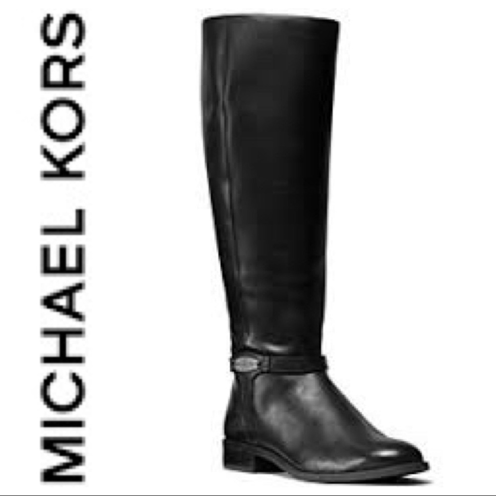 MICHAEL KORS Finley Black Riding Boot Sz 7 perfect condition